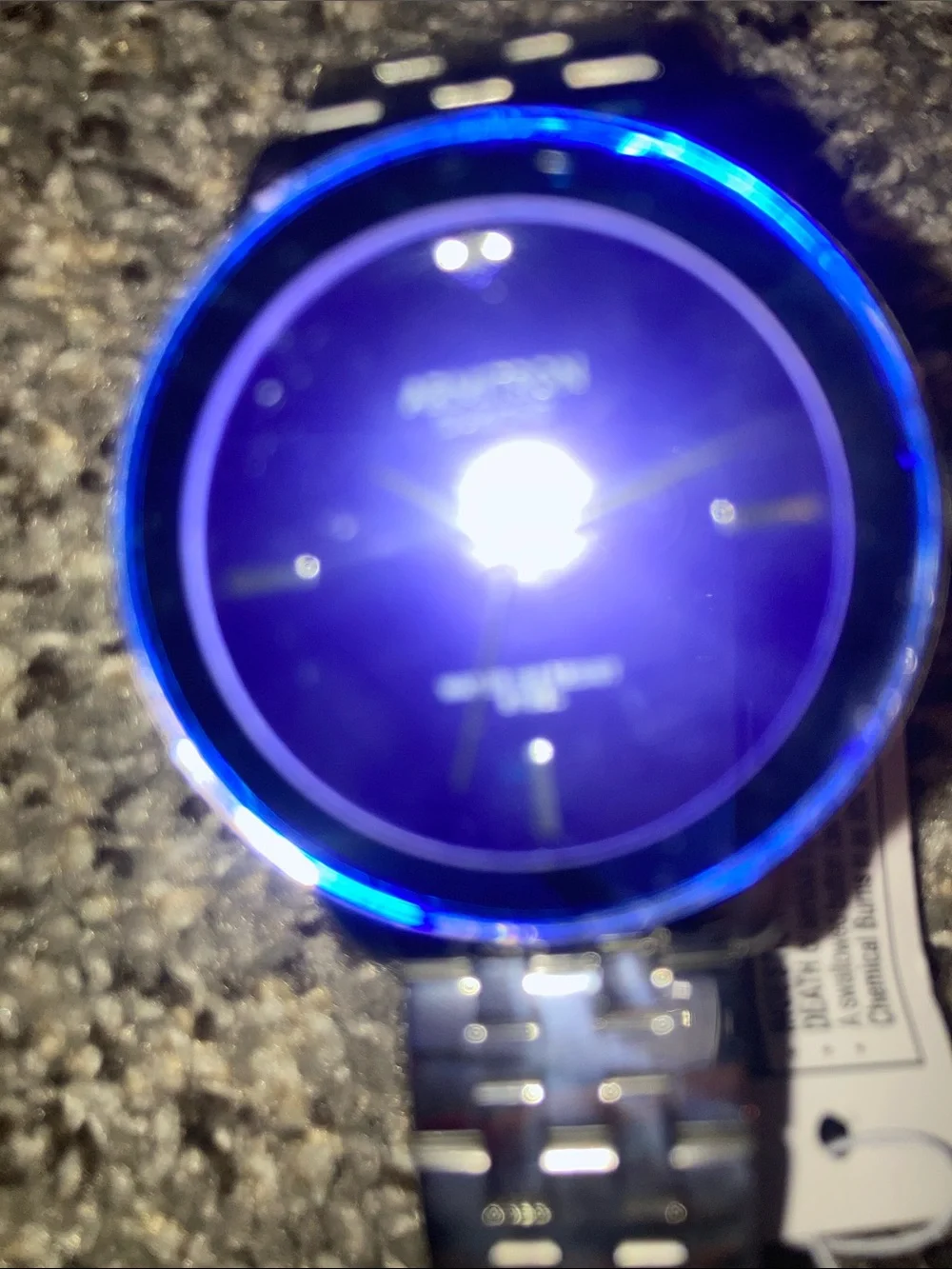 Armitron Silver Watch with Deep Blue Dial diamond
